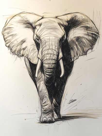 Majestic Elephant Sketch