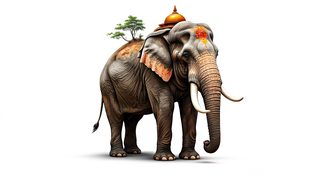 surreal temple elephant