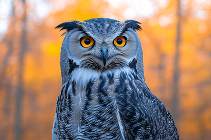 Majestic Eurasian Eagle Owl Stare