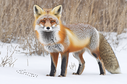 Majestic Fox in Winter Snow