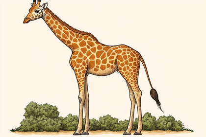 Majestic Giraffe Illustration