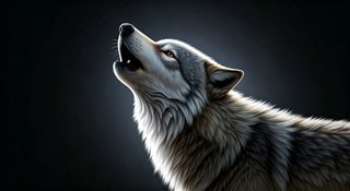howling gray wolf