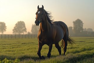 Majestic Horse Galloping at Dawn