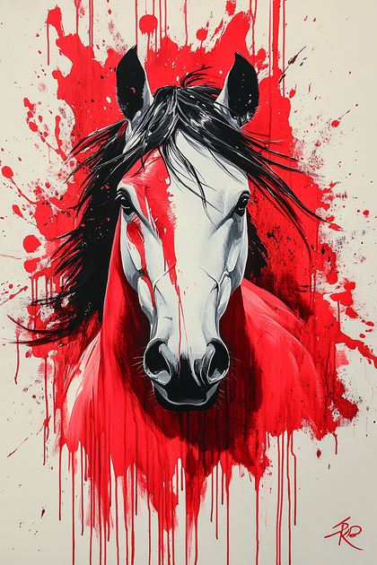 Majestic Horse in Splatter Art
