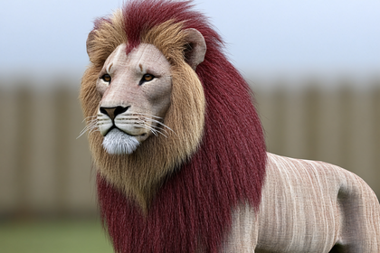 Majestic Lion With Red Mane