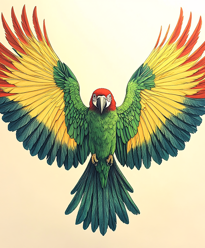 Majestic Macaw in Flight