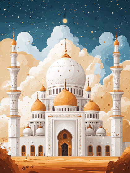 Majestic Mosque Under Starry Sky