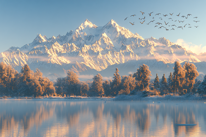Majestic Mountain Lake at Dawn
