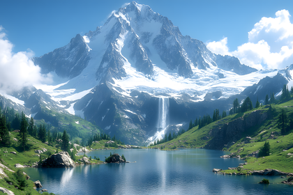 Majestic Mountain Lake Landscape