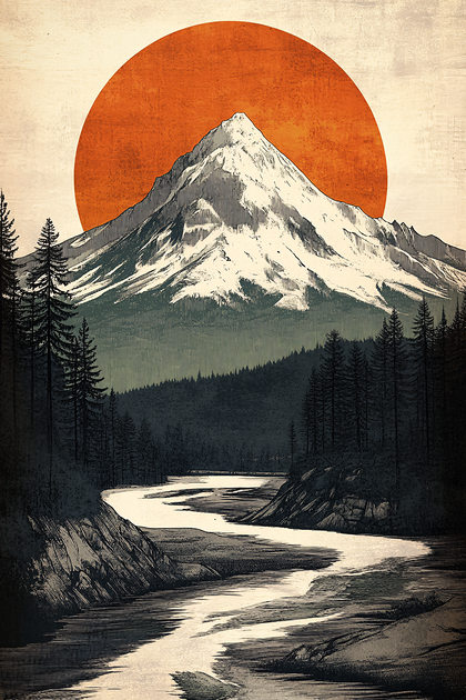 Majestic Mountain River Landscape