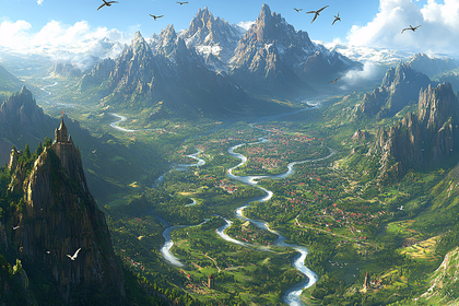 Majestic Mountain Valley Vista