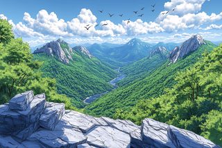 Majestic Mountain Valley Vista