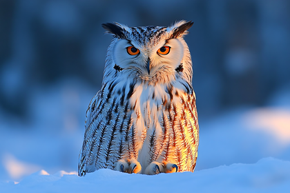 Majestic Owl in Winter Snow
