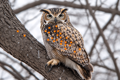 Majestic Owl Perched On A Branch