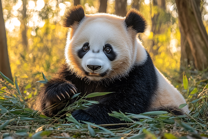 Majestic Panda In Golden Light
