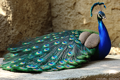 Majestic Peacock Displaying Feathers