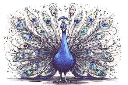 Majestic Peacock Illustration