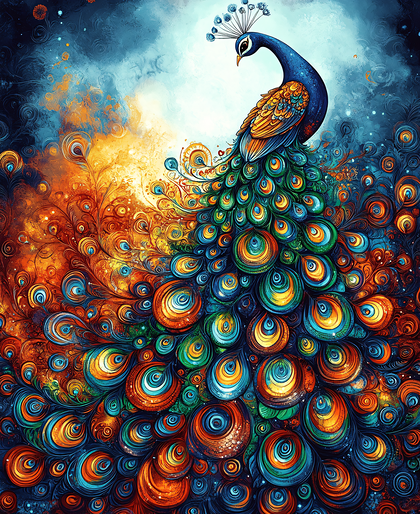 Majestic Peacock Illustration