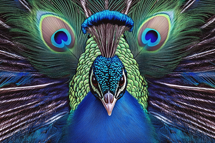 Majestic Peacock Portrait