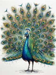 watercolor peacock illustration