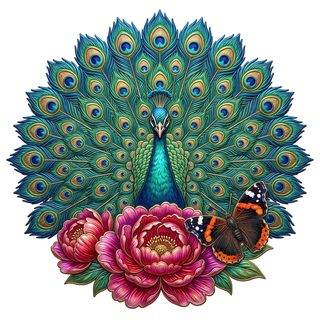 peacock peony butterfly