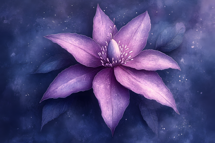 Majestic Purple Clematis Flower