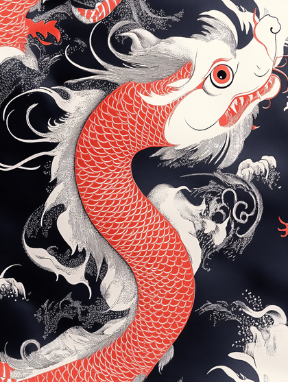 Majestic Red Scaled Dragon