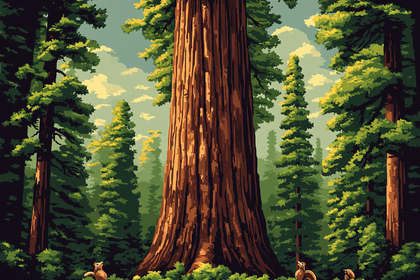 Majestic Sequoia Tree in Forest
