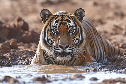 Majestic Tiger Bathing