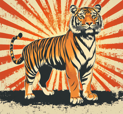 Majestic Tiger Retro Style