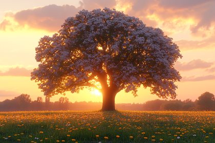 Majestic Tree at Sunset