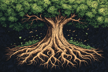 Majestic Tree of Life With Exposed Roots