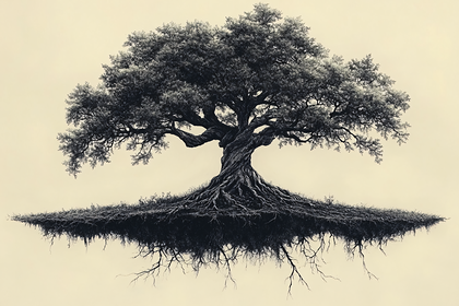 Majestic Tree With Sprawling Roots