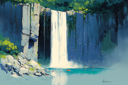 Majestic Waterfall Landscape