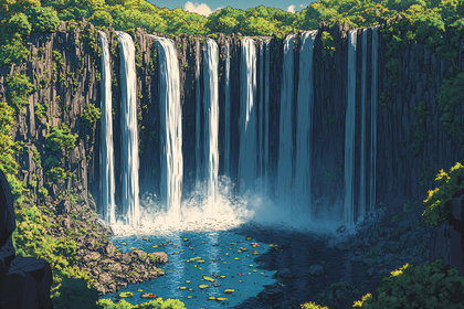 Majestic Waterfall Scenery