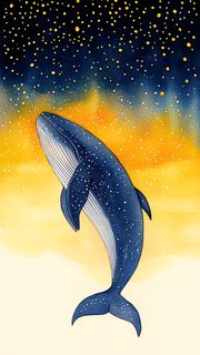 Majestic Whale Under a Starry Sky