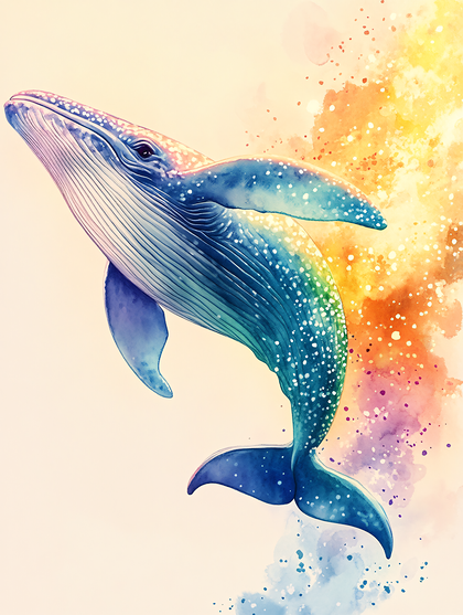 Majestic Whale Watercolor