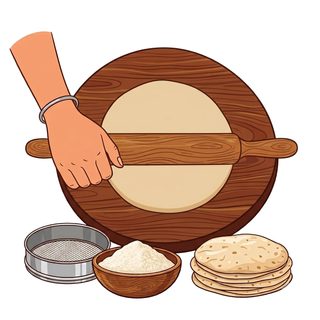 making roti illustration