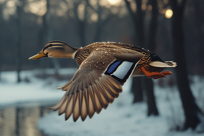 Mallard Duck In Flight