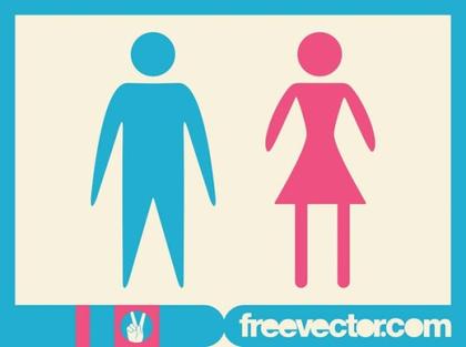 Man and Woman Icons Free Vector