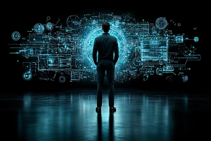Man Contemplating Data Visualization