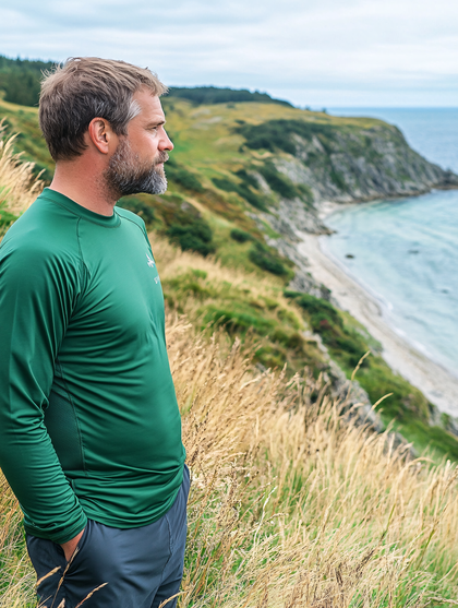 Man Gazing at Coastal Vista