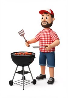 Man Grilling