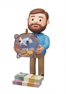 Man with Piggy Bank