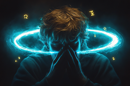 Man in Despair with Aura