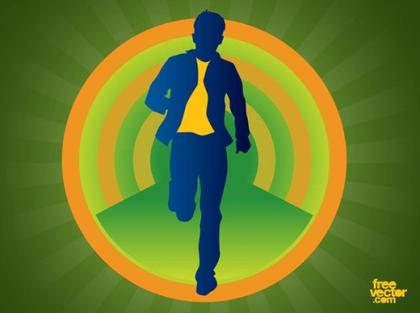 Man in Motion Free Vector