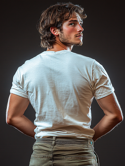 Man Looking Over Shoulder