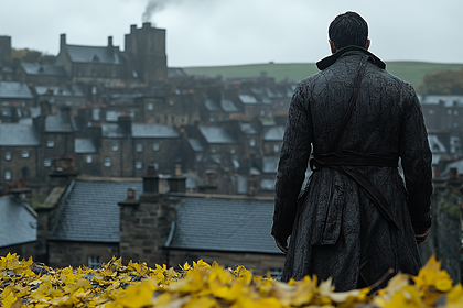 Man Overlooking Town