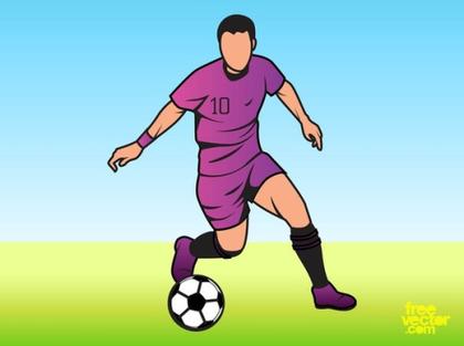Man Playing Football Free Vector