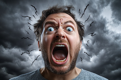 Man Screaming in Fear